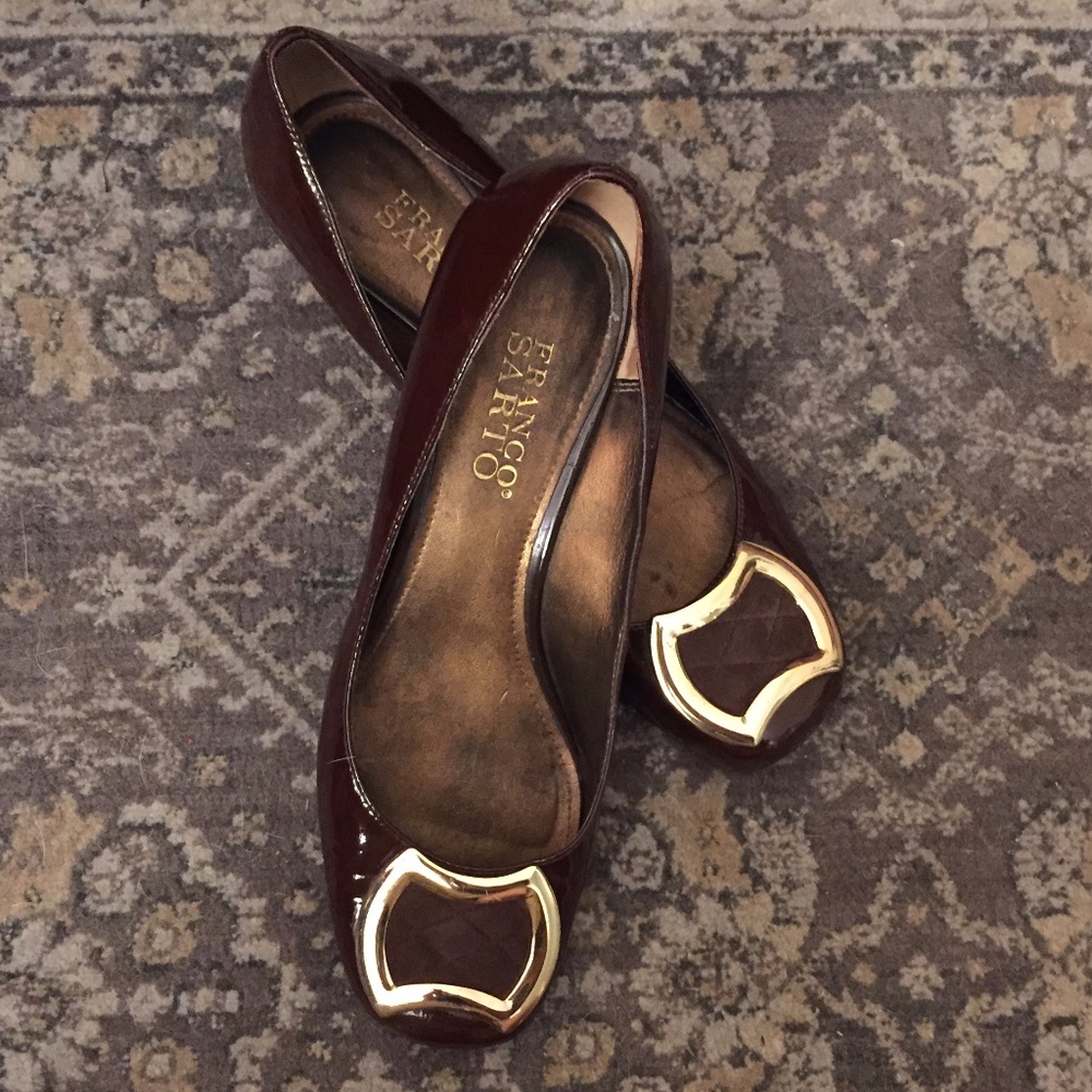 Franco Sarto Brown Leather 1.5" - Heel Pump 7.5